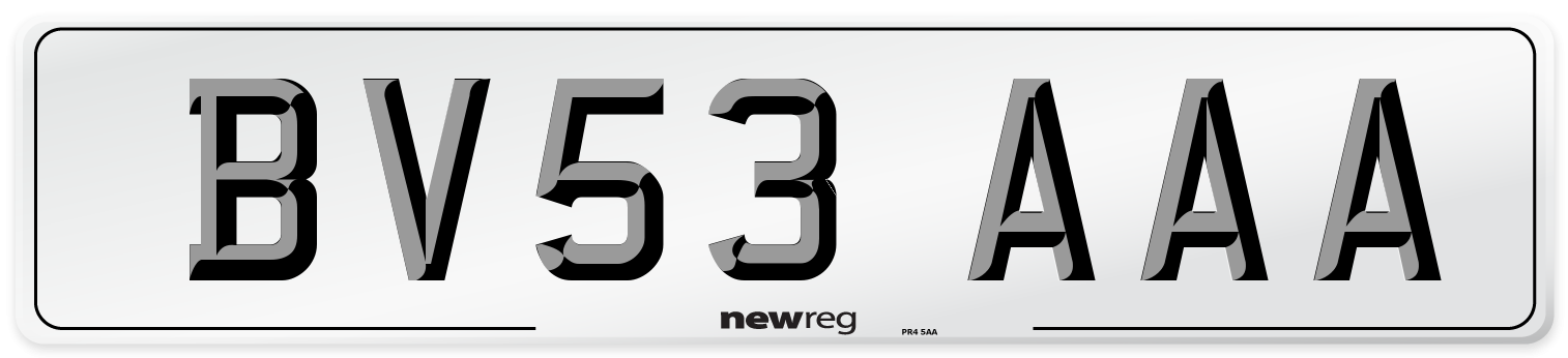 BV53 AAA Number Plate from New Reg